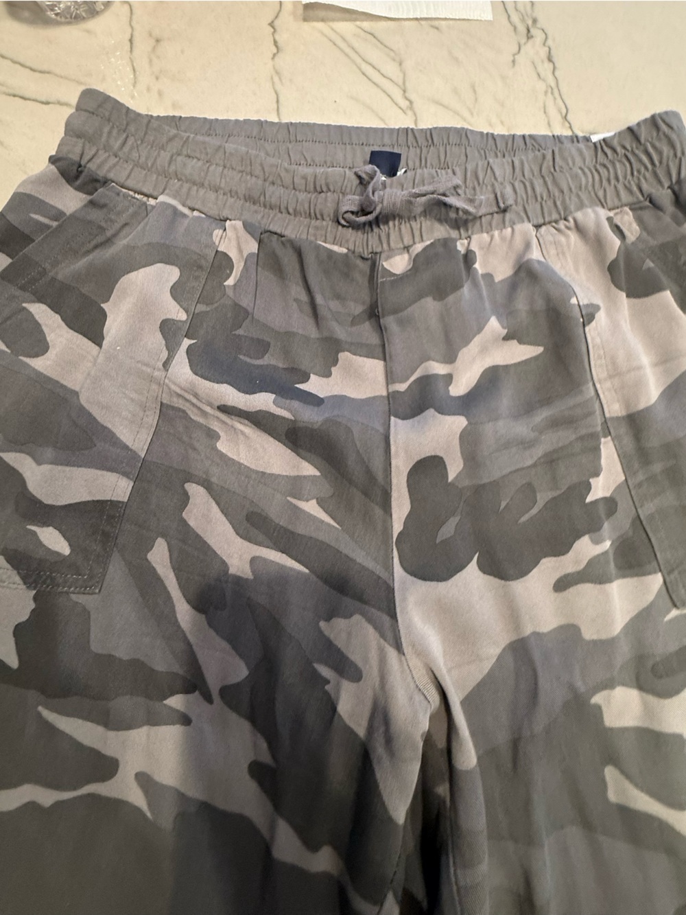 Splendid Gray Camo Joggers XL | 100% Rayon Lounge Pants Elastic Waist - Picture 4 of 16